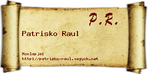 Patrisko Raul névjegykártya